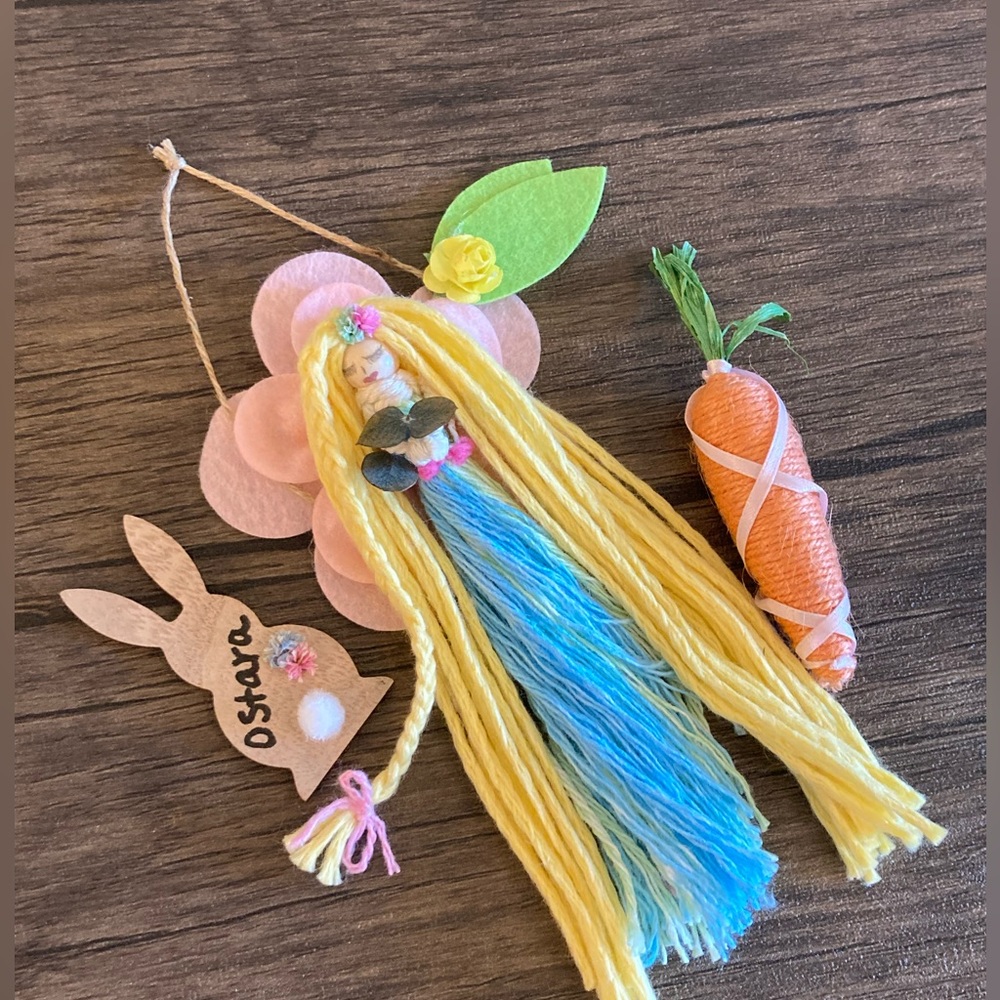 Ostara Goddess Fertility and renewal inspired Macramé Hanger Doll
